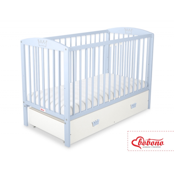Kinderbett 120x60cm mit Krone mit Schublade MAXI