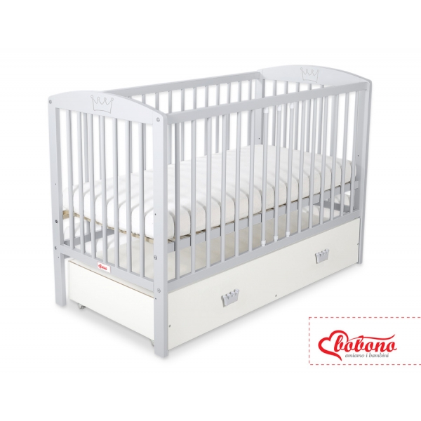 Kinderbett 120x60cm mit Krone mit Schublade MAXI