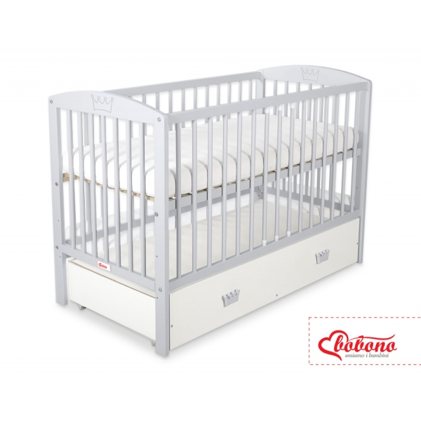 Kinderbett 120x60cm mit Krone mit Schublade MAXI
