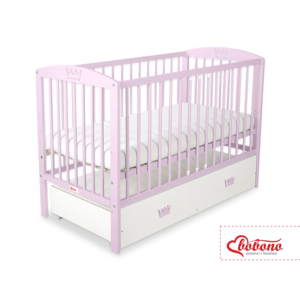 Kinderbett 120x60cm mit Krone mit Schublade MAXI
