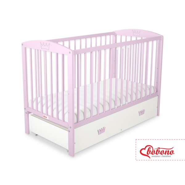 Kinderbett 120x60cm mit Krone mit Schublade MAXI