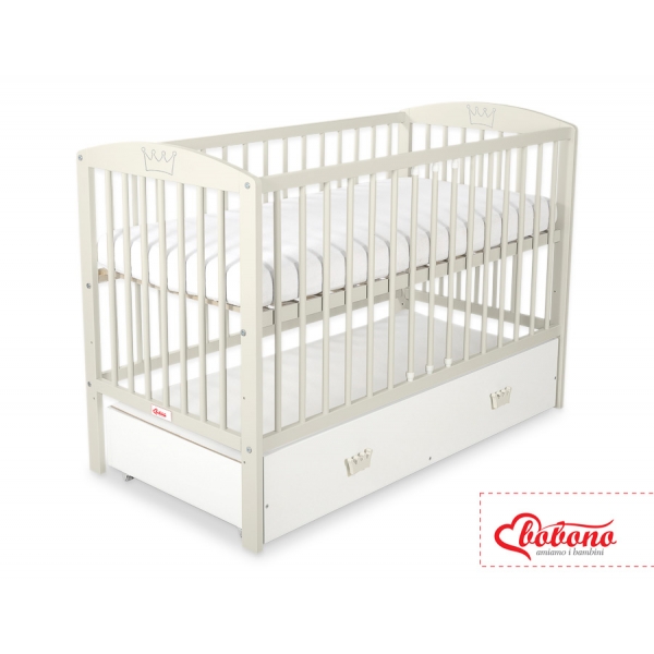 Kinderbett 120x60cm mit Krone mit Schublade MAXI