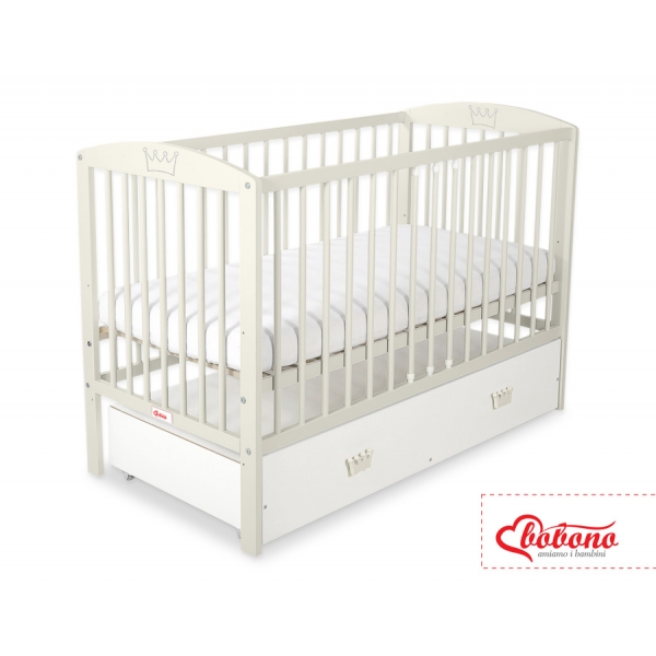 Kinderbett 120x60cm mit Krone mit Schublade MAXI