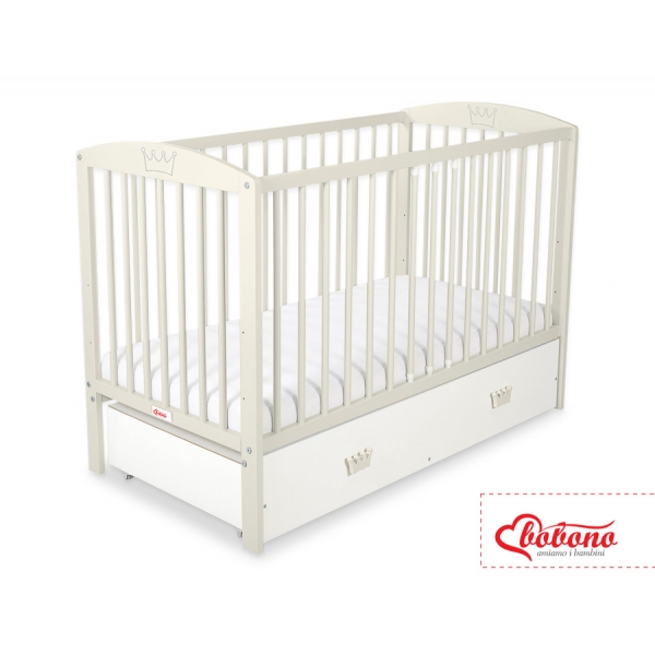 Kinderbett 120x60cm mit Krone mit Schublade MAXI