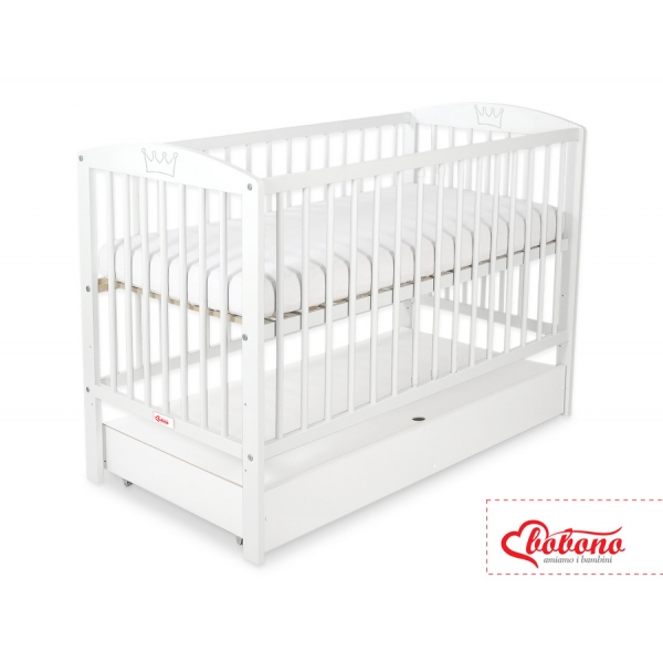 Kinderbett 120x60cm mit Krone mit Schublade STANDARD