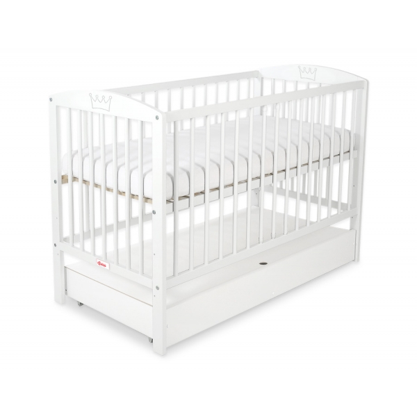 Kinderbett 120x60cm mit Krone mit Schublade STANDARD
