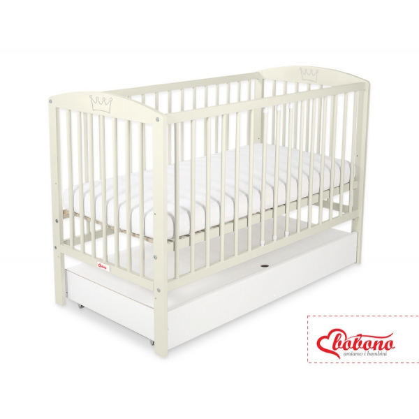 Kinderbett 120x60cm mit Krone mit Schublade STANDARD