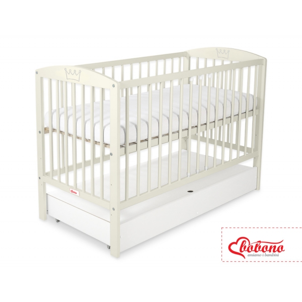 Kinderbett 120x60cm mit Krone mit Schublade STANDARD