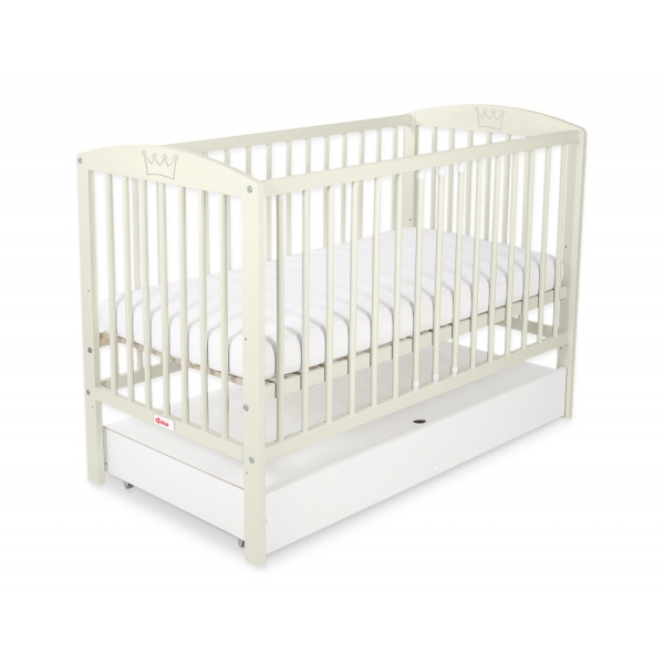 Kinderbett 120x60cm mit Krone mit Schublade STANDARD