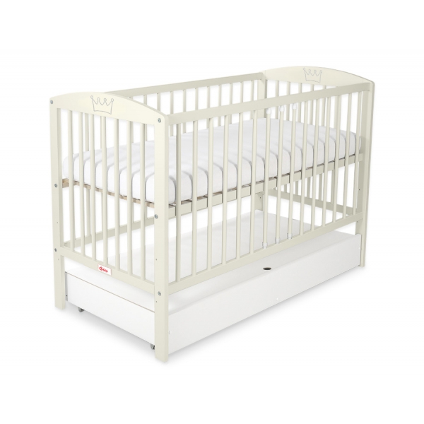Kinderbett 120x60cm mit Krone mit Schublade STANDARD