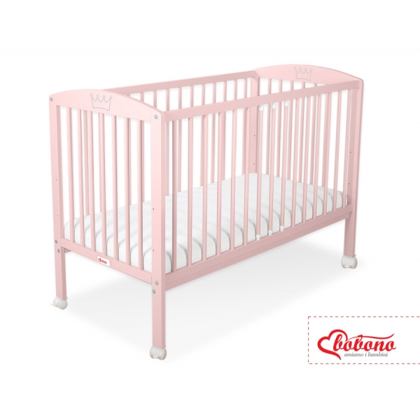 Babybett 120x60cm mit Krone  puderrosa