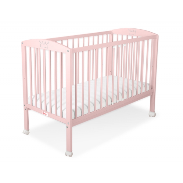 Babybett 120x60cm mit Krone  puderrosa