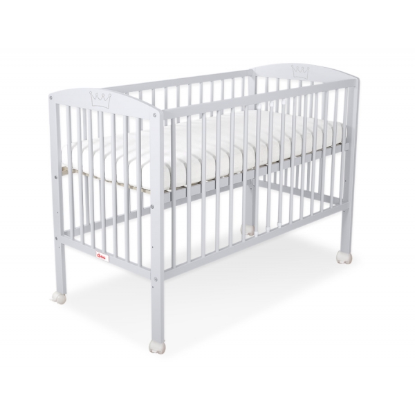 Kinderbett 120x60cm mit Krone -grau