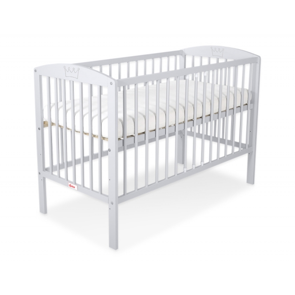Kinderbett 120x60cm mit Krone -grau