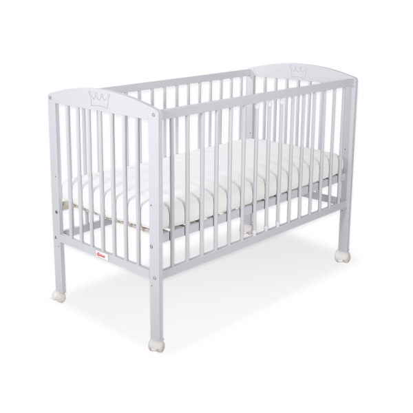 Kinderbett 120x60cm mit Krone -grau