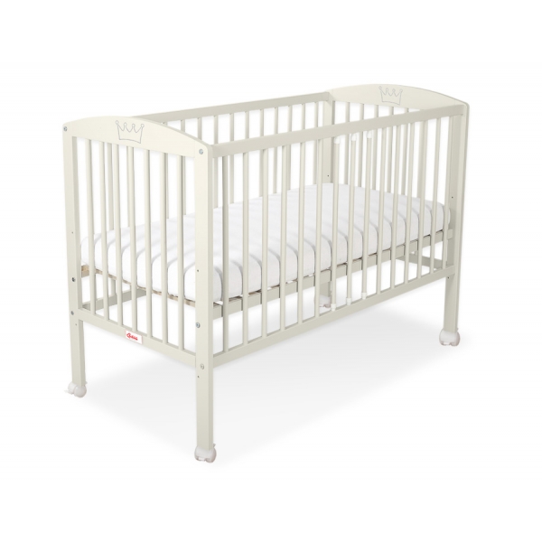 Babybett 120x60cm mit Krone - creme