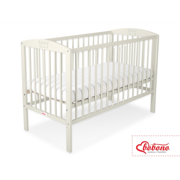 Babybett 120x60cm mit Krone - creme