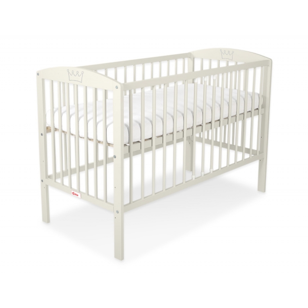 Babybett 120x60cm mit Krone - creme