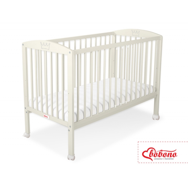 Babybett 120x60cm mit Krone - creme