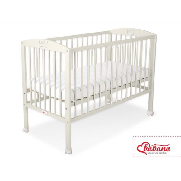 Babybett 120x60cm mit Krone - creme