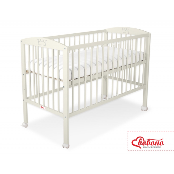 Babybett 120x60cm mit Krone - creme