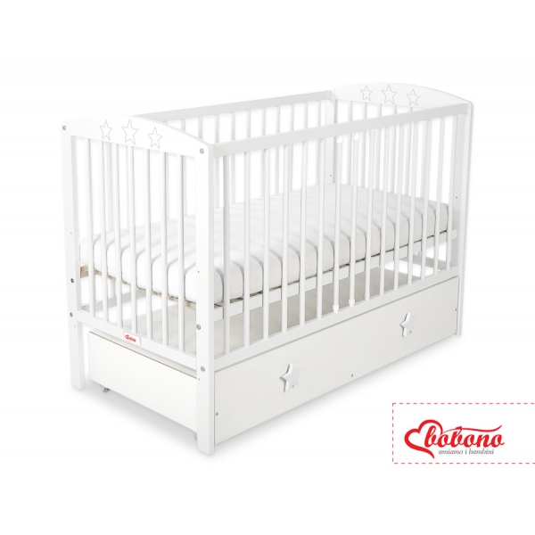 Kinderbett 120x60cm mit Sternen mit Schublade MAXI