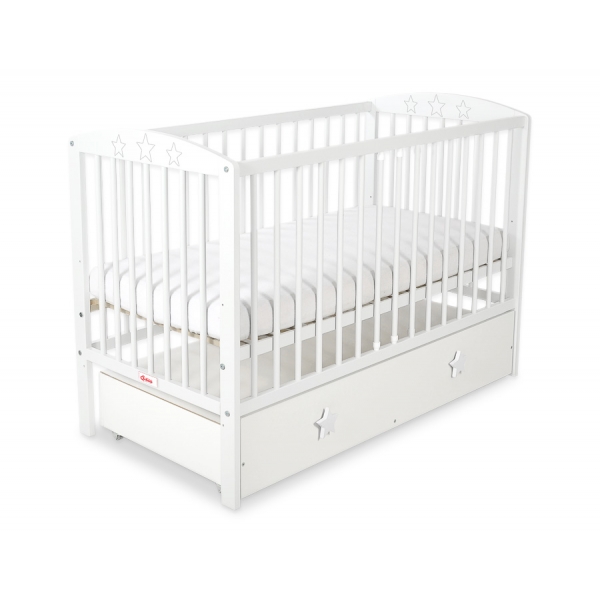 Kinderbett 120x60cm mit Sternen mit Schublade MAXI