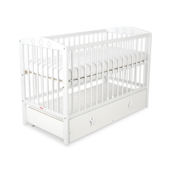 Kinderbett 120x60cm mit Sternen mit Schublade MAXI