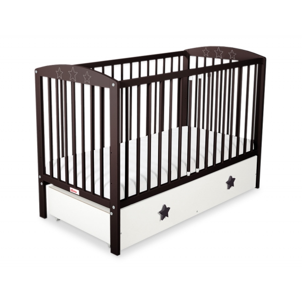 Kinderbett 120x60cm mit Sternen mit Schublade MAXI