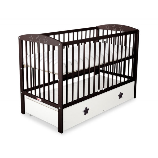 Kinderbett 120x60cm mit Sternen mit Schublade MAXI