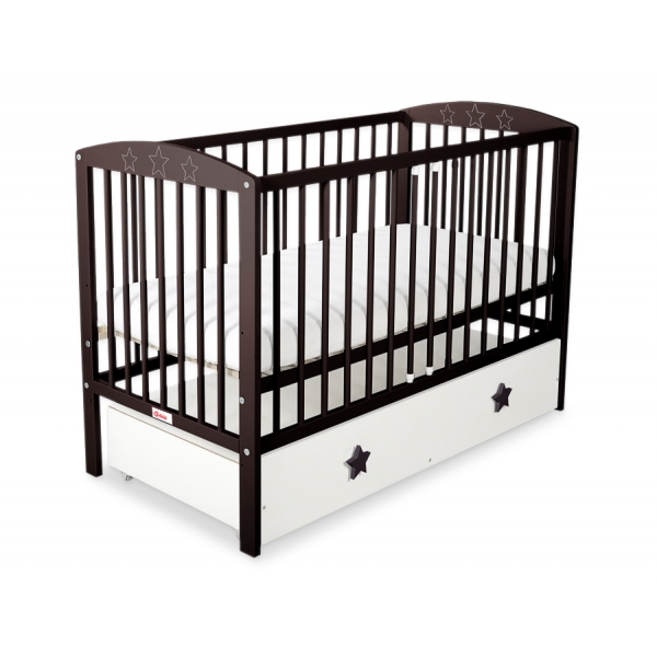 Kinderbett 120x60cm mit Sternen mit Schublade MAXI
