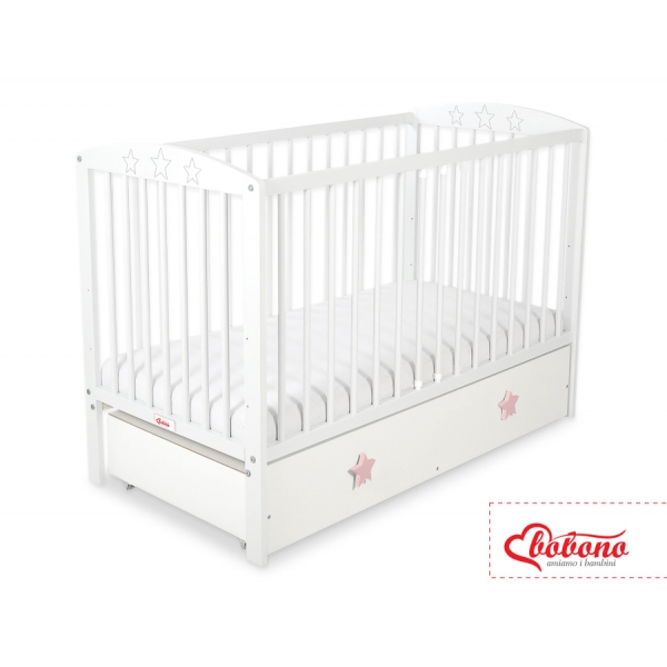 Kinderbett 120x60cm mit Sternen mit Schublade MAXI