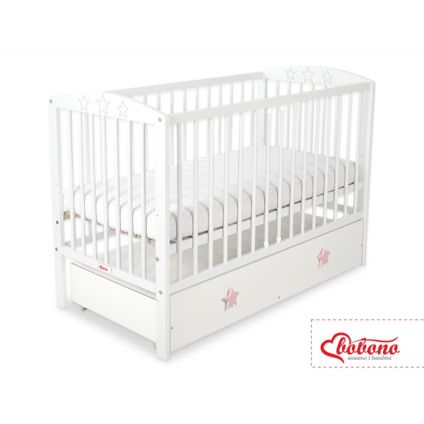 Kinderbett 120x60cm mit Sternen mit Schublade MAXI