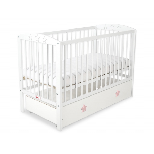 Kinderbett 120x60cm mit Sternen mit Schublade MAXI