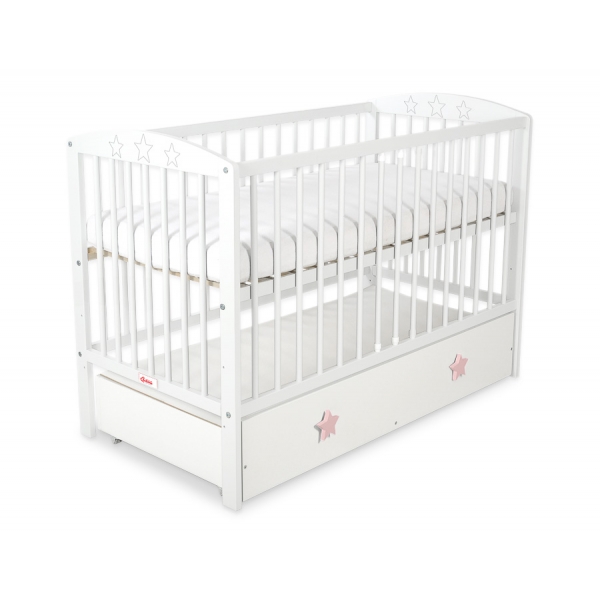 Kinderbett 120x60cm mit Sternen mit Schublade MAXI