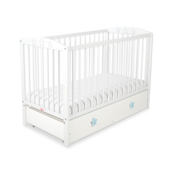 Kinderbett 120x60cm mit Sternen mit Schublade MAXI