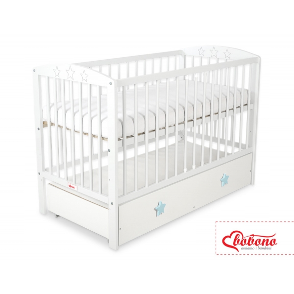 Kinderbett 120x60cm mit Sternen mit Schublade MAXI