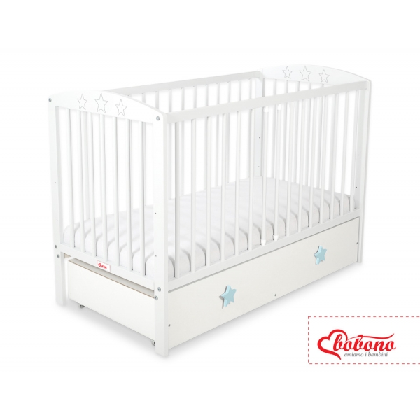Kinderbett 120x60cm mit Sternen mit Schublade MAXI