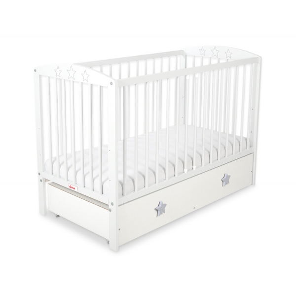 Kinderbett 120x60cm mit Sternen mit Schublade MAXI