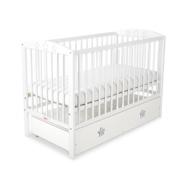 Kinderbett 120x60cm mit Sternen mit Schublade MAXI