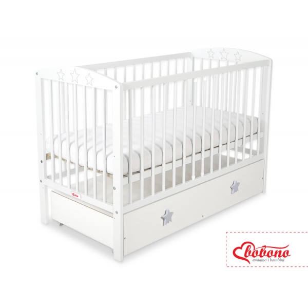 Kinderbett 120x60cm mit Sternen mit Schublade MAXI