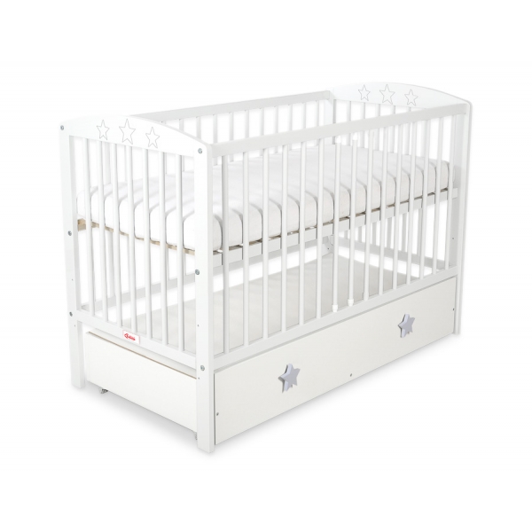 Kinderbett 120x60cm mit Sternen mit Schublade MAXI