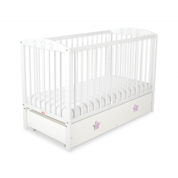 Kinderbett 120x60cm mit Sternen mit Schublade MAXI