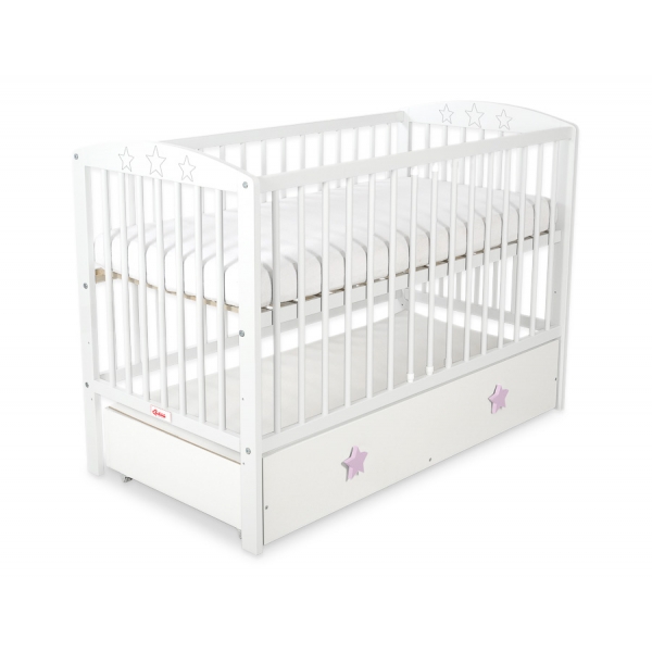 Kinderbett 120x60cm mit Sternen mit Schublade MAXI