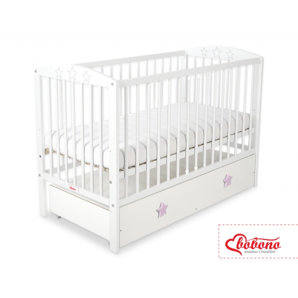 Kinderbett 120x60cm mit Sternen mit Schublade MAXI