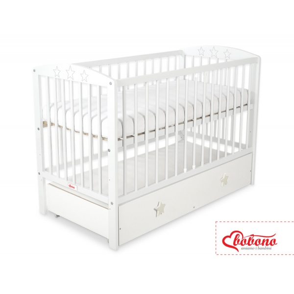 Kinderbett 120x60cm mit Sternen mit Schublade MAXI