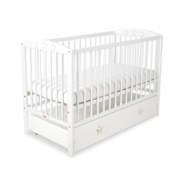 Kinderbett 120x60cm mit Sternen mit Schublade MAXI