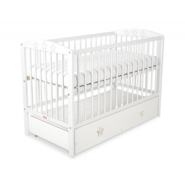 Kinderbett 120x60cm mit Sternen mit Schublade MAXI