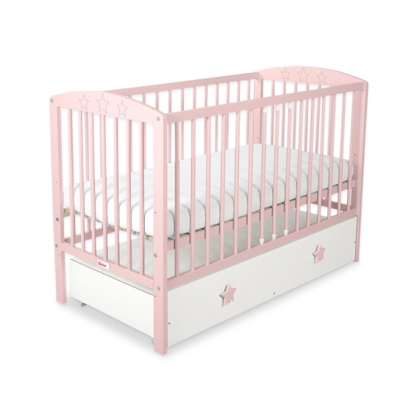 Kinderbett 120x60cm mit Sternen mit Schublade MAXI