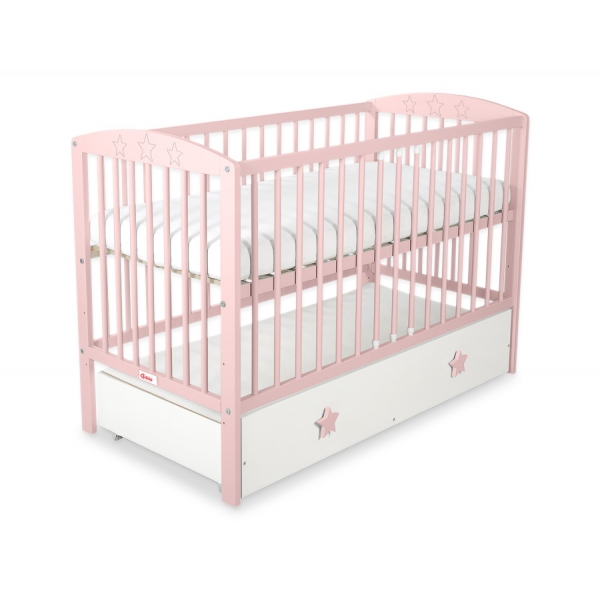 Kinderbett 120x60cm mit Sternen mit Schublade MAXI